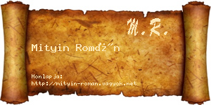 Mityin Román névjegykártya